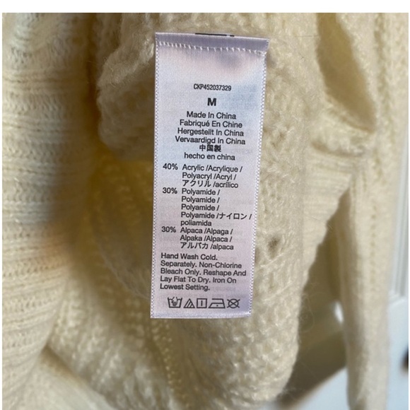 Madewell Cream Textured Knit Sweater Women’s XXS Cozy Pullover - Picture 10 of 10